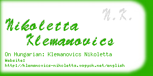 nikoletta klemanovics business card